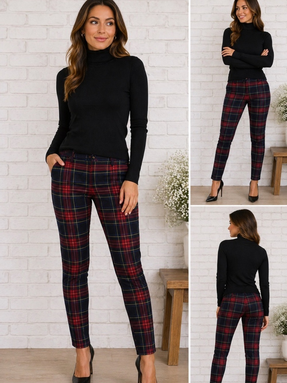 Banana Republic Factory NWT Tartan Plaid Hayden Pull Pants Size 00P